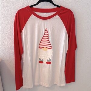 Novelty Red and White Gnome LS Shirt